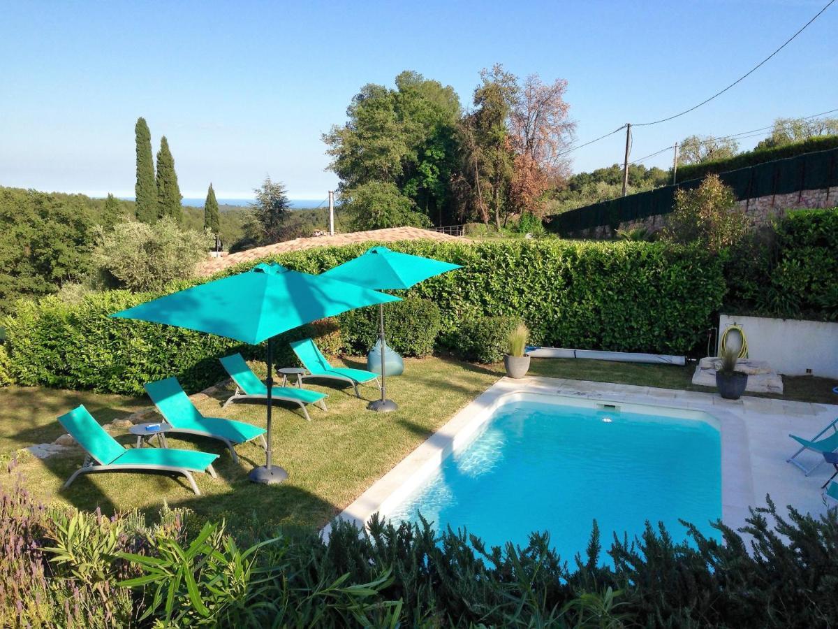 Cote D'Azur, Villa New Gold Dream With Heated And Privat Pool, Sea View Le Rouret Luaran gambar