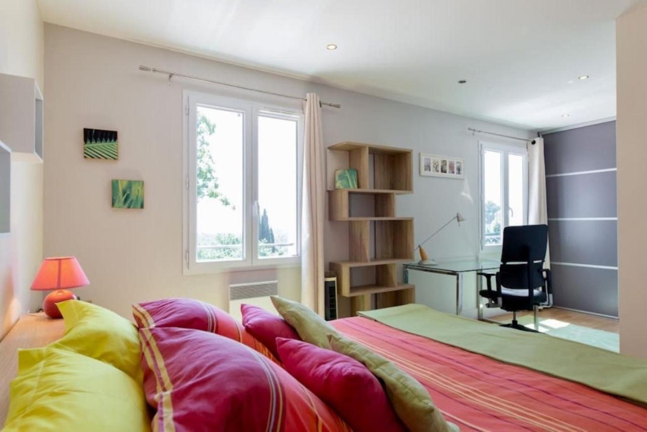 Cote D'Azur, Villa New Gold Dream With Heated And Privat Pool, Sea View Le Rouret Luaran gambar