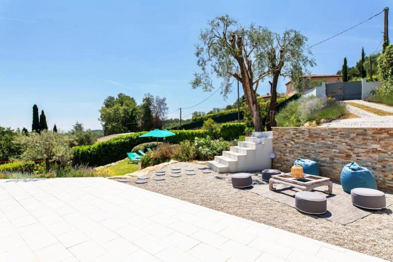 Cote D'Azur, Villa New Gold Dream With Heated And Privat Pool, Sea View Le Rouret Luaran gambar