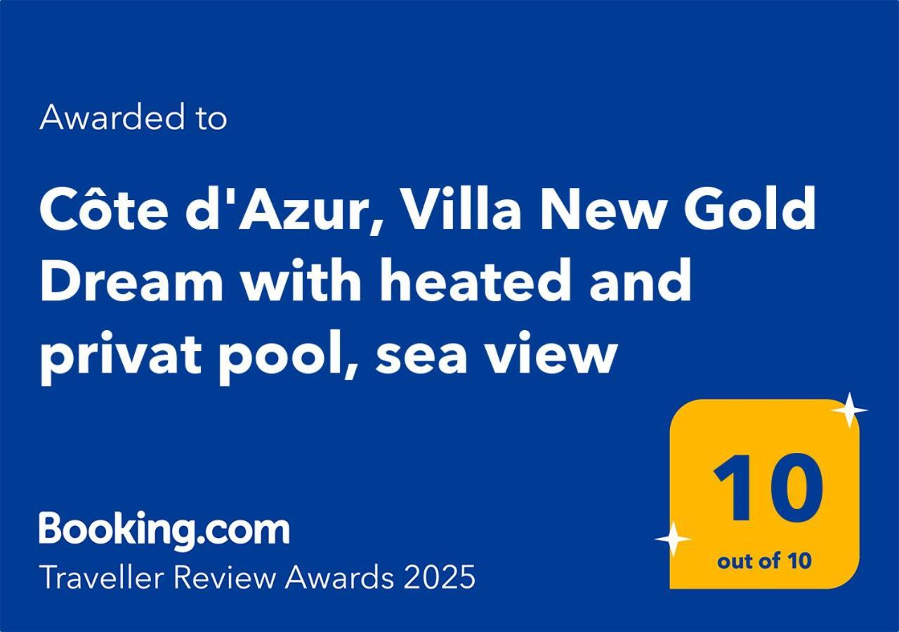 Cote D'Azur, Villa New Gold Dream With Heated And Privat Pool, Sea View Le Rouret Luaran gambar